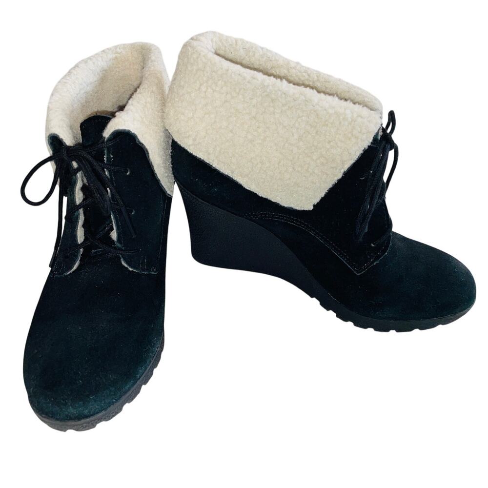MIA Darcey Wedge Boots - Women's Size 8 M‎ - Sherpa Trim